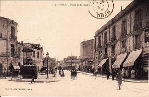 ORAN 1900 PLACE DE LA GARE A COTE DU MARCHE EN HAUT DU BD CLEMENCEAU